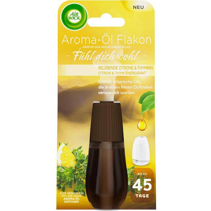 Airwick Raumduft Aroma-Öl, 20 ml, Nachfüller, Belebende Zitrone & Thymian –  Böttcher AG