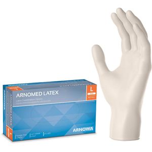 Einmalhandschuhe Arnomed Latex PF, natur, 100 Stück
