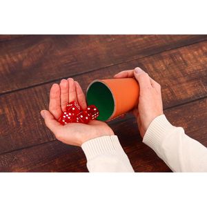 Produktbild für Würfelbecher Piatnik Lederbecher mit Filzfütterung