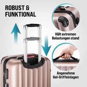 Produktbild für Koffer Monzana rose, 4-teilig + Zubehör