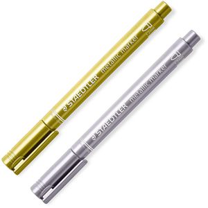 Produktbild für Metallic-Stifte Staedtler 8323, gold und silber