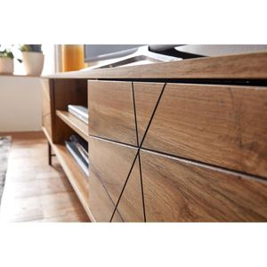 Produktbild für Lowboard Wohnling WL6.579, aus Massivholz, eiche