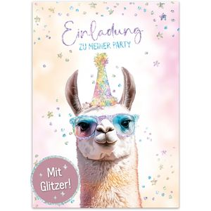 Einladungskarten Häfft 10017-1, Party Lama, Kindergeburtstage