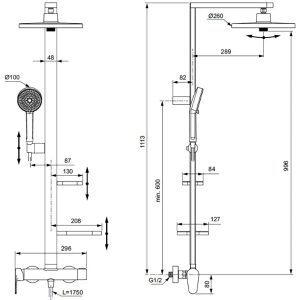 Produktbild für Duschsystem Ideal-Standard Ceratherm Alu+ BD584XG, schwarz