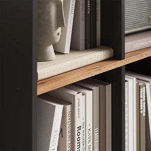 Produktbild für Bücherregal Vicco Scutum, anthrazit / eiche