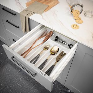 Produktbild für Besteckkasten Sossai Divio, weiß, aus Kunststoff