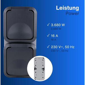 Produktbild für Steckdose REV-Ritter AquaStorm, IP55, Aufputz