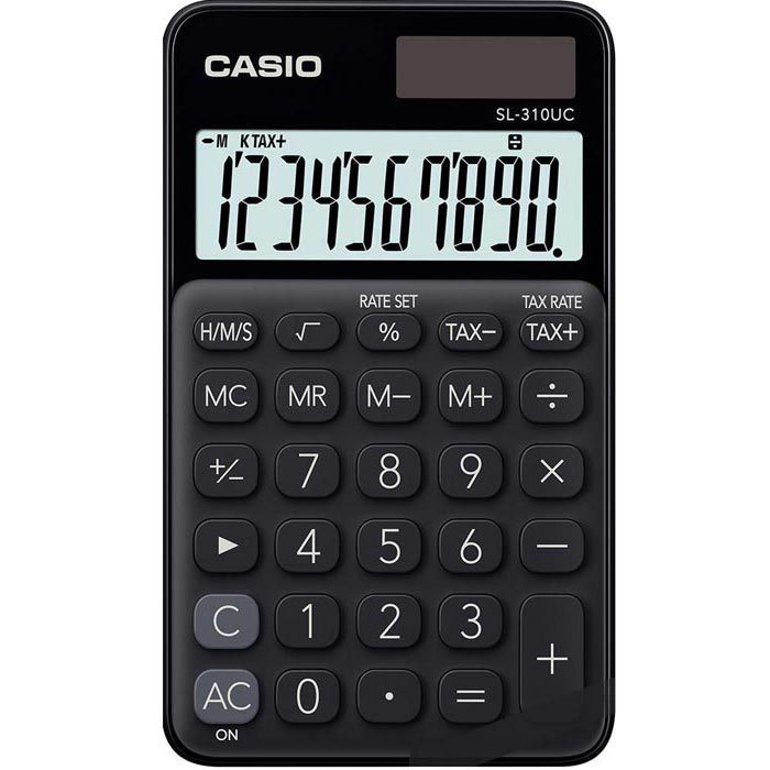 Casio Taschenrechner SL 310UC BK 10-stellige LCD-Anzeige schwarz Zeitberechnung