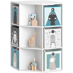 Produktbild für Bücherregal Vicco Luigi, weiß, mit 6 Faltboxen