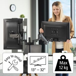 Produktbild für Monitorhalterung Hama 118498, VESA 75x75 &amp; 100x100 mm