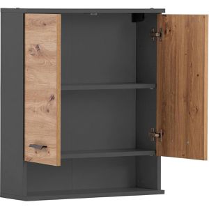 Produktbild für Bad-Hängeschrank Schildmeyer Palermo 157641, eiche / anthrazit
