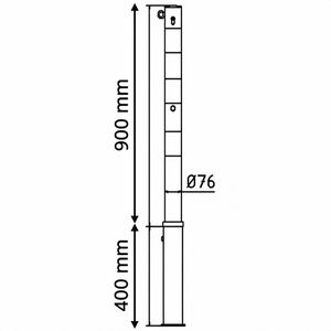 Produktbild für Absperrpfosten Schake 476ZB+1, 1 Öse, rot/weiß, aus Metall