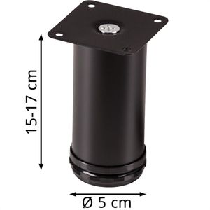 Produktbild für Möbelfuß SO-TECH JIMMY, 118120, schwarz, Metall