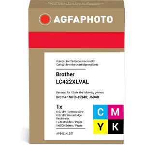 Produktbild für Tinte AgfaPhoto für Brother LC-422XLVAL Value Pack