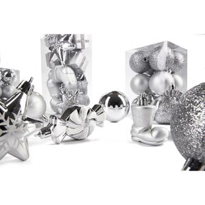 Produktbild für Weihnachtskugeln BRUBAKER 807702, silber