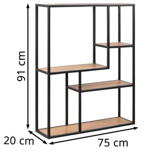 Produktbild für Wandregal AC-Design Seaford, schwarz / wildeiche