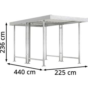 Produktbild für Fahrradunterstand WSM Leipzig L40, silber, aus Metall