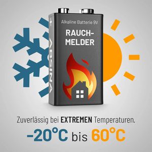 Produktbild für Batterien Absina Rauchmelder, Alkaline