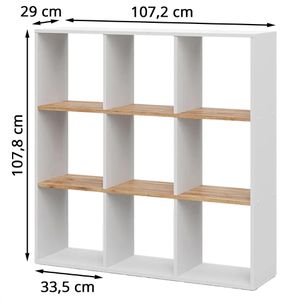 Produktbild für Bücherregal Vicco Nove, weiß / eiche