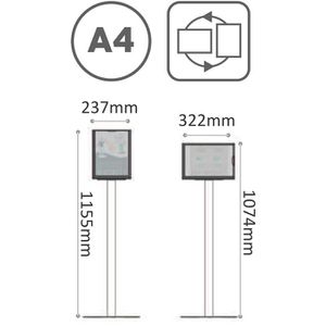 Produktbild für Infoständer Paperflow aus Stahl, weiß, A4