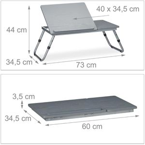 Produktbild für Laptoptisch Relaxdays 10031634, aus Holz, höhenverstellbar