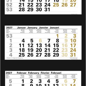 Produktbild für 3-Monatskalender Güss-Verlag 50300, Black Edition