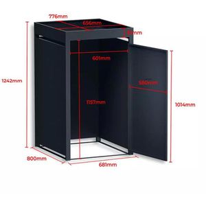 Produktbild für Mülltonnenbox Metzler MMB-2-1X, Metall