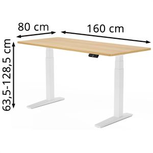 Produktbild für Schreibtisch FlexiSpot E7W-Pro 2026, ahorn / weiß