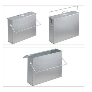 Produktbild für Ascheeimer Relaxdays 10033821, silber, mit Deckel