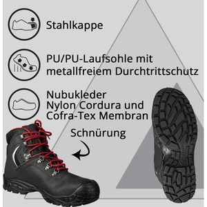 COFRA Sicherheitsschuhe SUMMIT UK S3 WR, Stiefel, Unisex, Synthetik,  schwarz, Gr. 37 – Böttcher AG