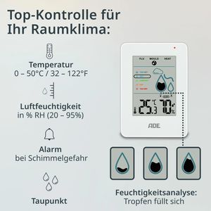 Produktbild für Thermo-Hygrometer ADE WS2310-1, digital, weiß