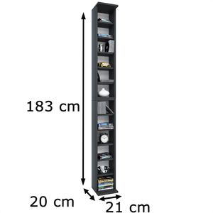 Produktbild für CD-Regal VCM Bigol, 24001, schwarz