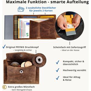 Produktbild für Kreditkartenetui SecWal Echt Leder braun Hunter, für 10 Karten