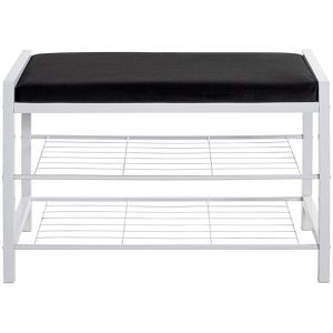 Produktbild für Schuhbank Haku-Möbel 54343, weiß / schwarz, aus Metall