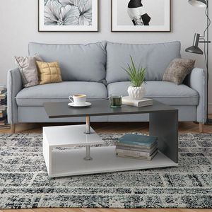Produktbild für Couchtisch Vicco Guillermo, aus Holz, anthrazit / weiß