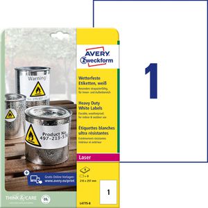 Folienetiketten Zweckform L4775-8, weiß, matt