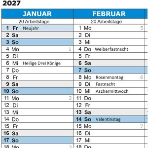 Produktbild für Tafelkalender Böttcher-AG 5007, blau, mit Ferienübersicht
