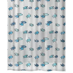 Produktbild für Duschvorhang Spirella Anti-Schimmel Hugo Blue, 180 x 200 cm