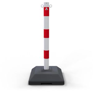 Absperrpfosten Schake 460KB, rot/weiß, aus Metall