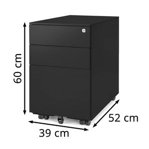 Produktbild für Rollcontainer Ergotopia RGOCON-S, aus Metall, schwarz