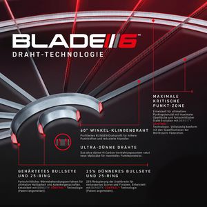 Produktbild für Dartscheibe WINMAU Blade 6 Dartboard, mit PDC Zertifizierung