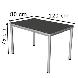 Produktbild für Schreibtisch Kerkmann Prime 11040413, anthrazit / silber