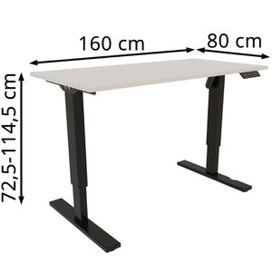 Produktbild für Schreibtisch Bisley E-StarterTech, lichtgrau / schwarz