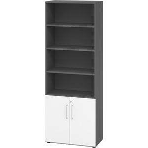 Produktbild für Kombischrank Hammerbacher Serie 9 Advanced, weiß / graphit