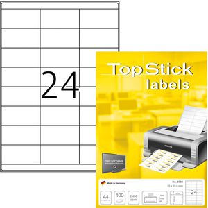 Universaletiketten TopStick labels, 8792, weiß