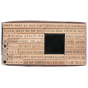 Produktbild für Motivstempel Rico-Design Paper Poetry Set Texte XL, aus Holz