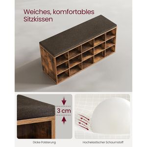 Produktbild für Schuhbank Vasagle LHS15BX, vintage braun, aus Holz