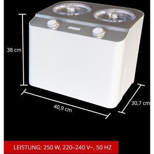 Produktbild für Eismaschine Unold Bianco, 48830, für 2x 1,2 Liter