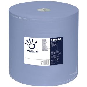 Putztuchrolle Papernet 416620, aus Recyclingpapier, blau