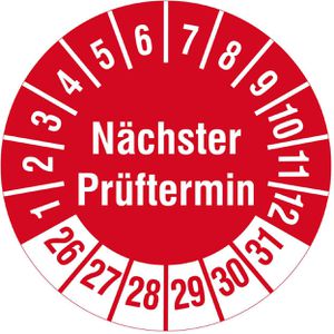 Prüfplaketten Böttcher-AG Nächster Prüftermin